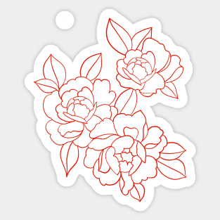 Peonies red Sticker